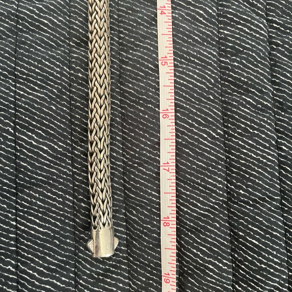 John Hardy Two-Tone Sterling Silver and 18K Gold Classic Woven Chevron Necklace - Picture 7 of 11
